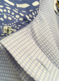 Short sleeve show or casual wear shirt - Blue Dobby (32, 36) #100-239