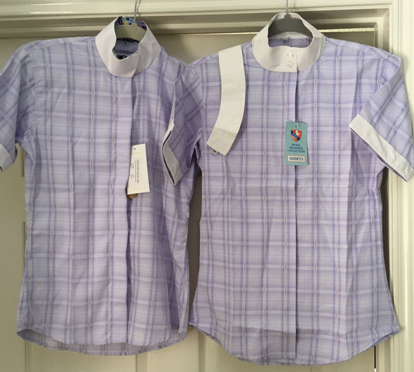 Short sleeve show or casual wear shirt - Lilac Plaid #100-232