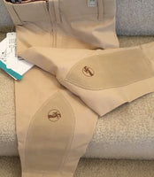 Children's Grand Prix Hampton Side Zip Breeches in Beige size 8 & 18  (302)