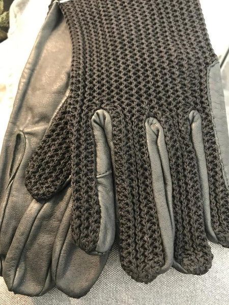 Black Crochet Back Gloves Size 10 and 11 #500-103