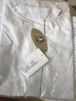 White Tone on Tone Short Sleeve Show Shirt w/ Print Collar #100-248