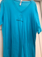 Dressage Chick Bright Blue Tee Shirt with Black Chick size XL  100-212
