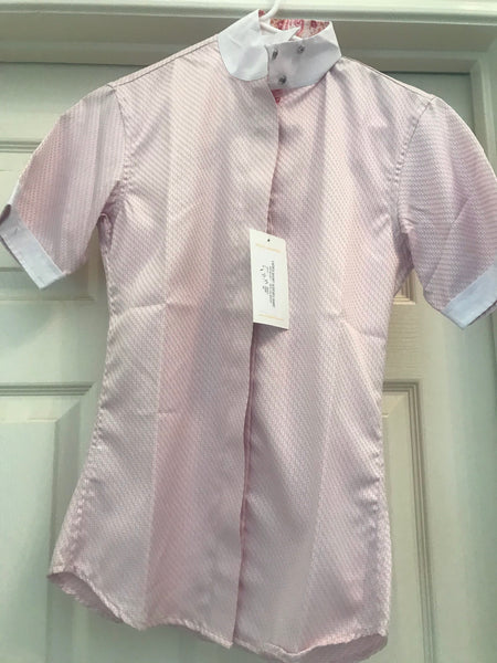 Short Sleeve Show or Casual Wear Shirt -  Pink Rattan Check  Size 30, 38 #100-216