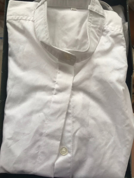 Shires White Button Up Show Shirt Long Sleeve Size 24, 26 #100-255