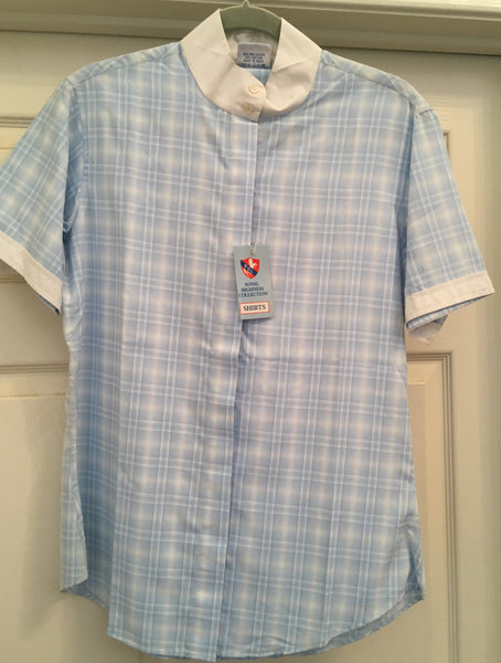 Short sleeve show or casual wear shirt - Lt Blue window pane - 30 throuh 44